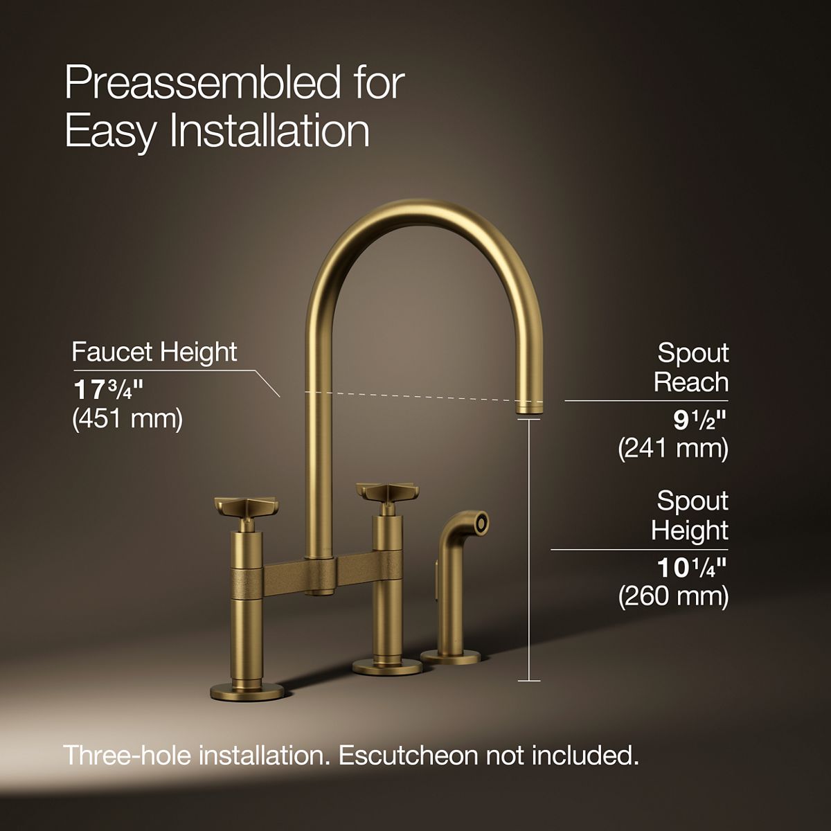 3/4 view of product with dimensions