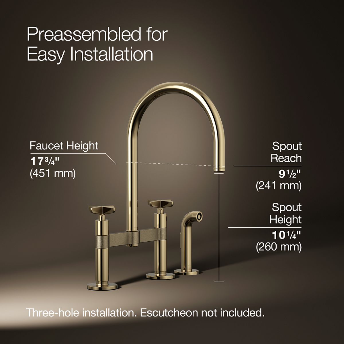 3/4 view of product with dimensions