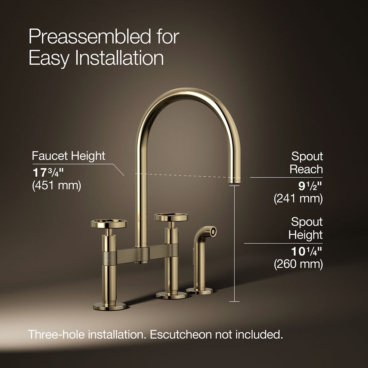 3/4 view of product with dimensions