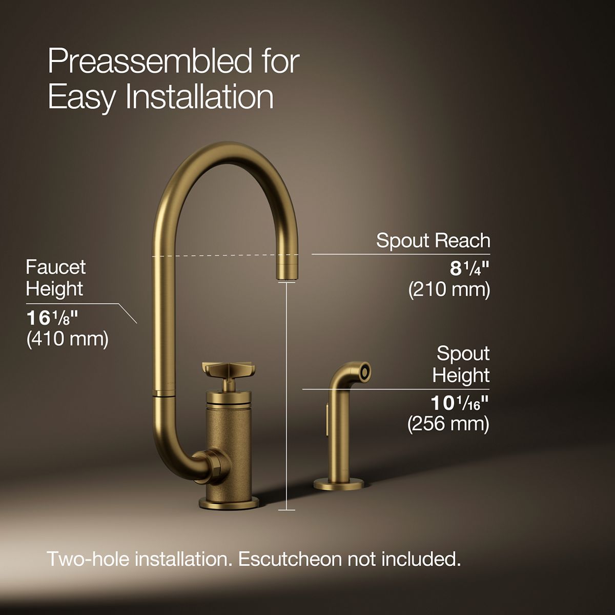 3/4 view of product with dimensions