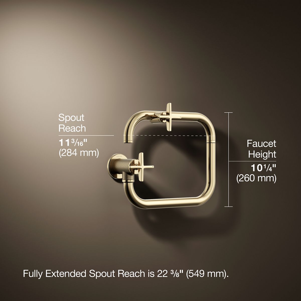 3/4 view of product with dimensions
