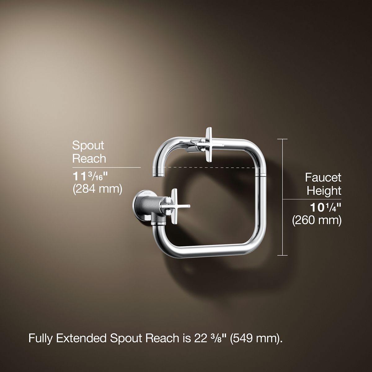 3/4 view of product with dimensions