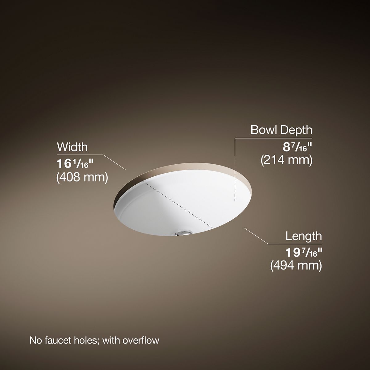 3/4 view of product with dimensions