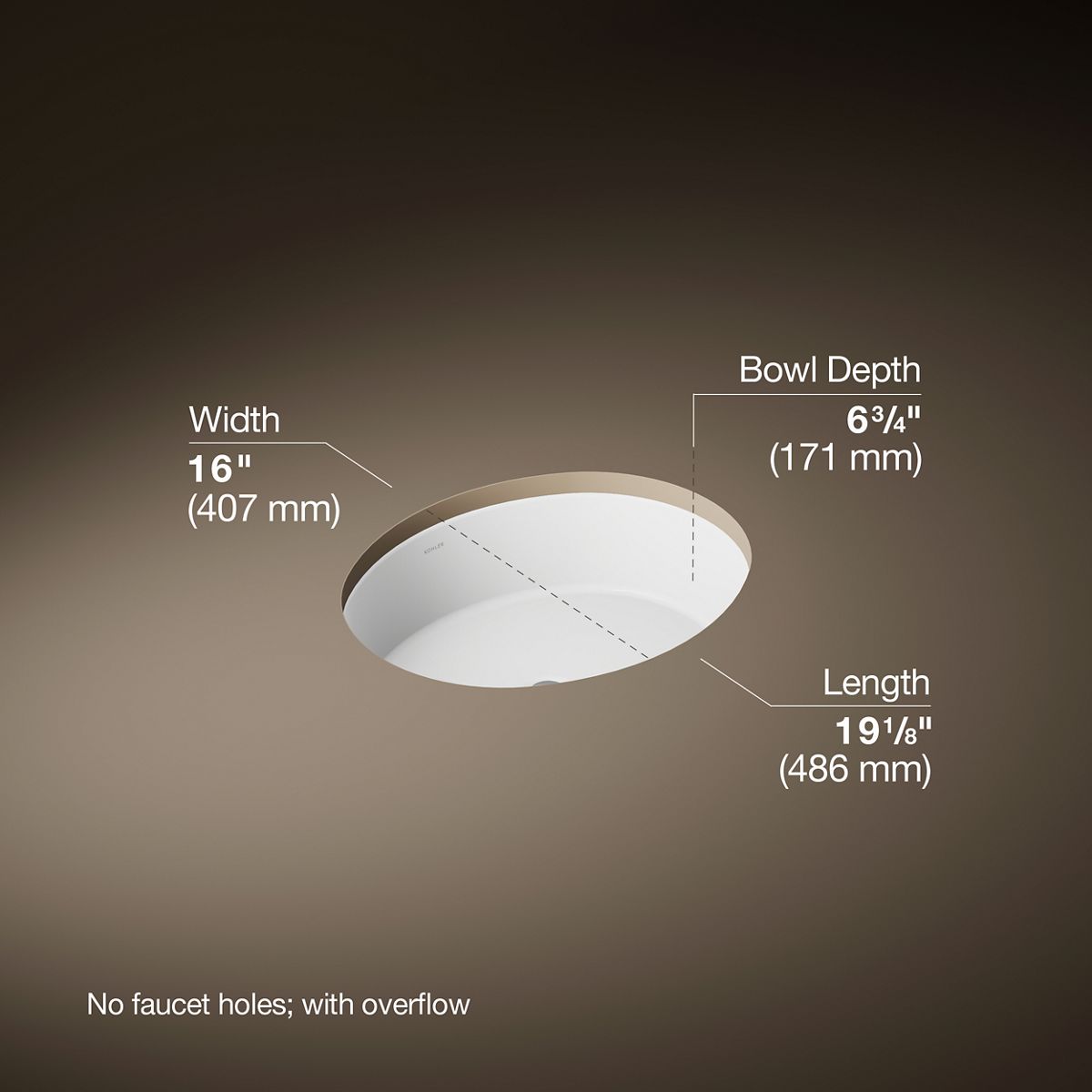 3/4 view of product with dimensions