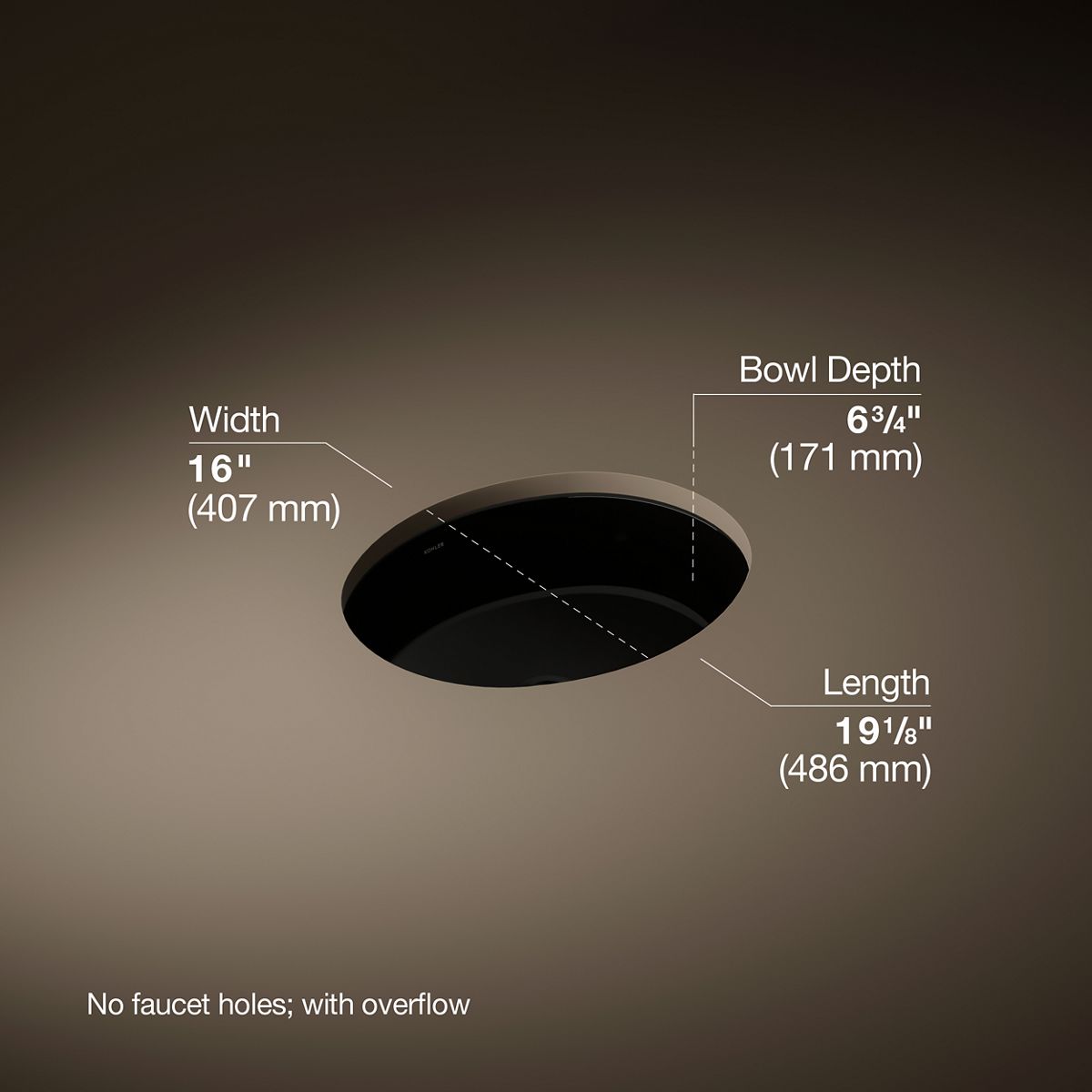 3/4 view of product with dimensions
