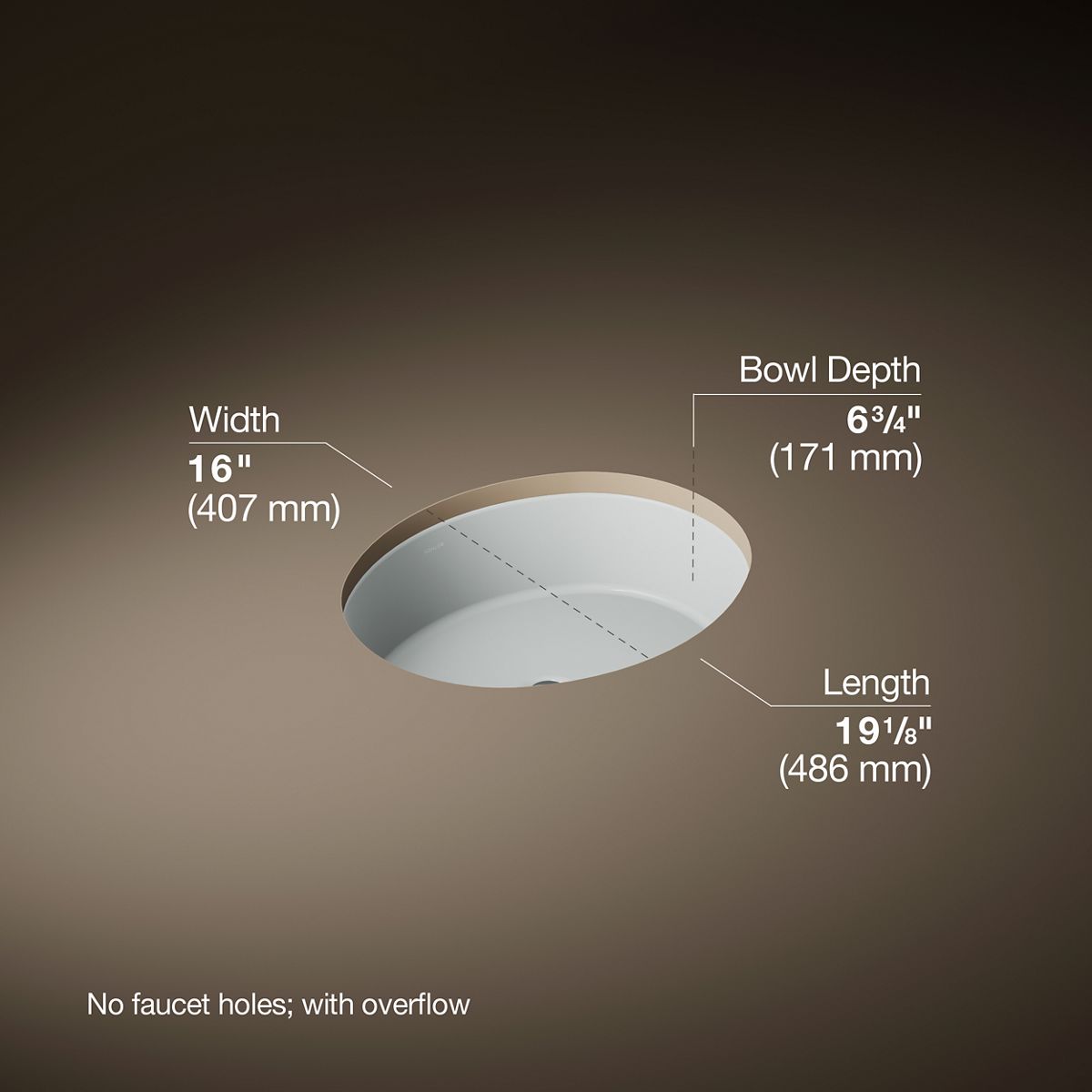 3/4 view of product with dimensions