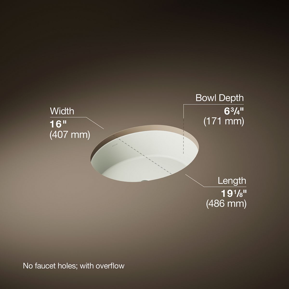 3/4 view of product with dimensions