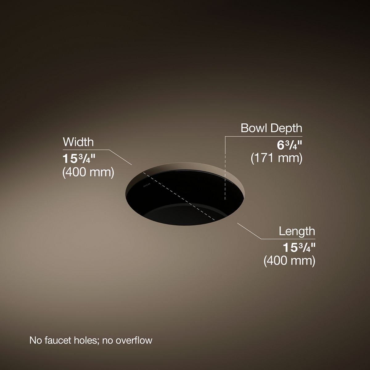 3/4 view of product with dimensions