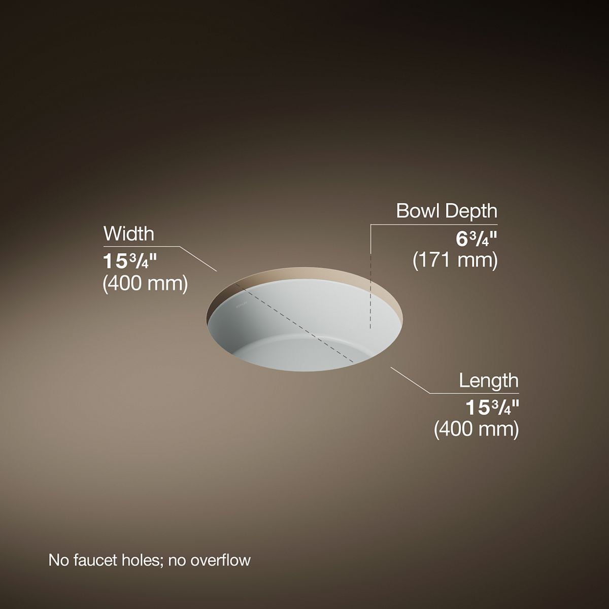 3/4 view of product with dimensions