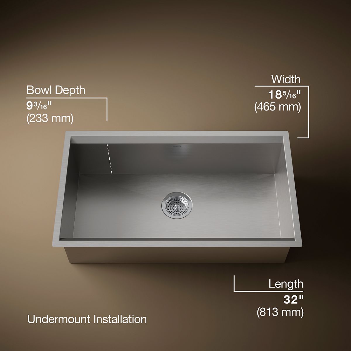 3/4 view of product with dimensions