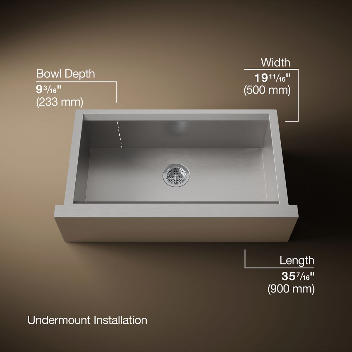 3/4 view of product with dimensions