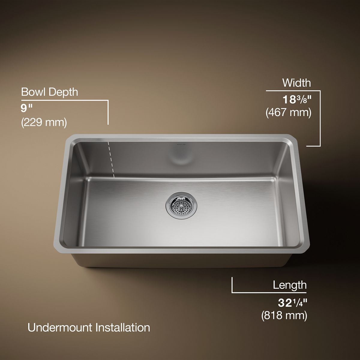 Buckley Undermount Single-Bowl Kitchen Sink | K-28901 | KOHLER
