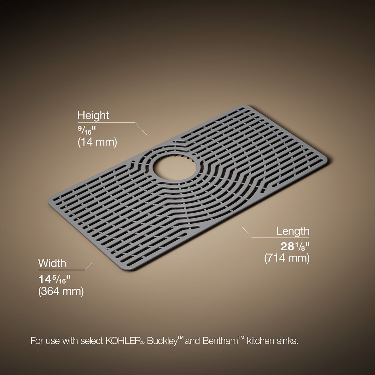 3/4 view of product with dimensions
