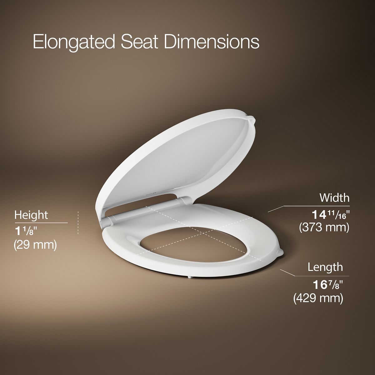 3/4 view of product with dimensions
