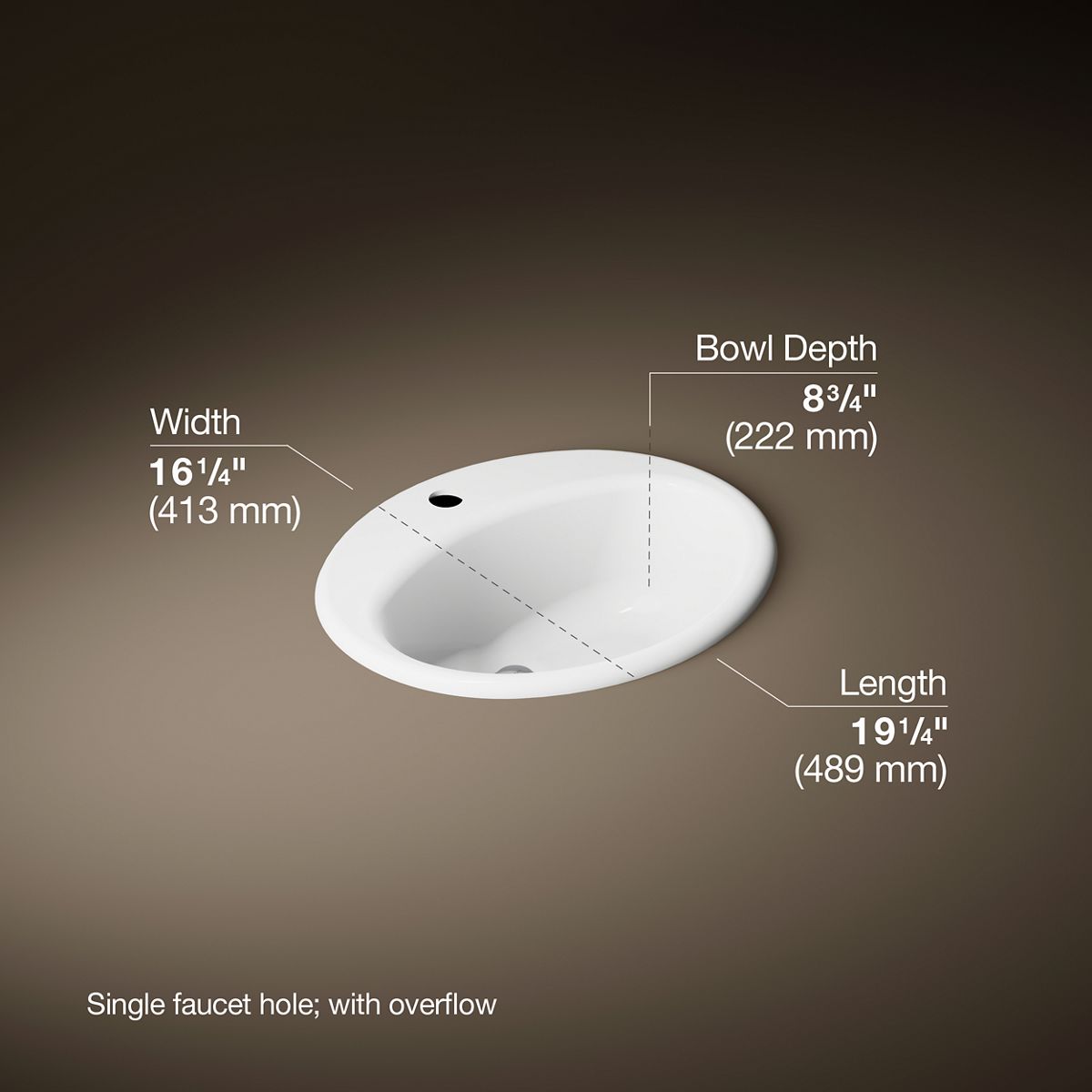3/4 view of product with dimensions