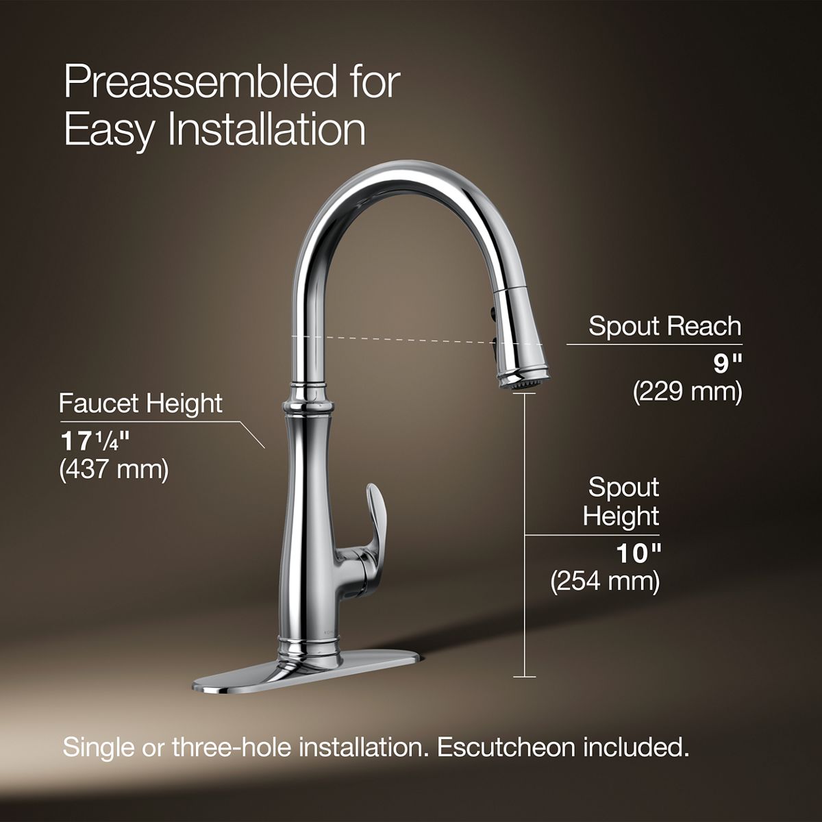 3/4 view of product with dimensions