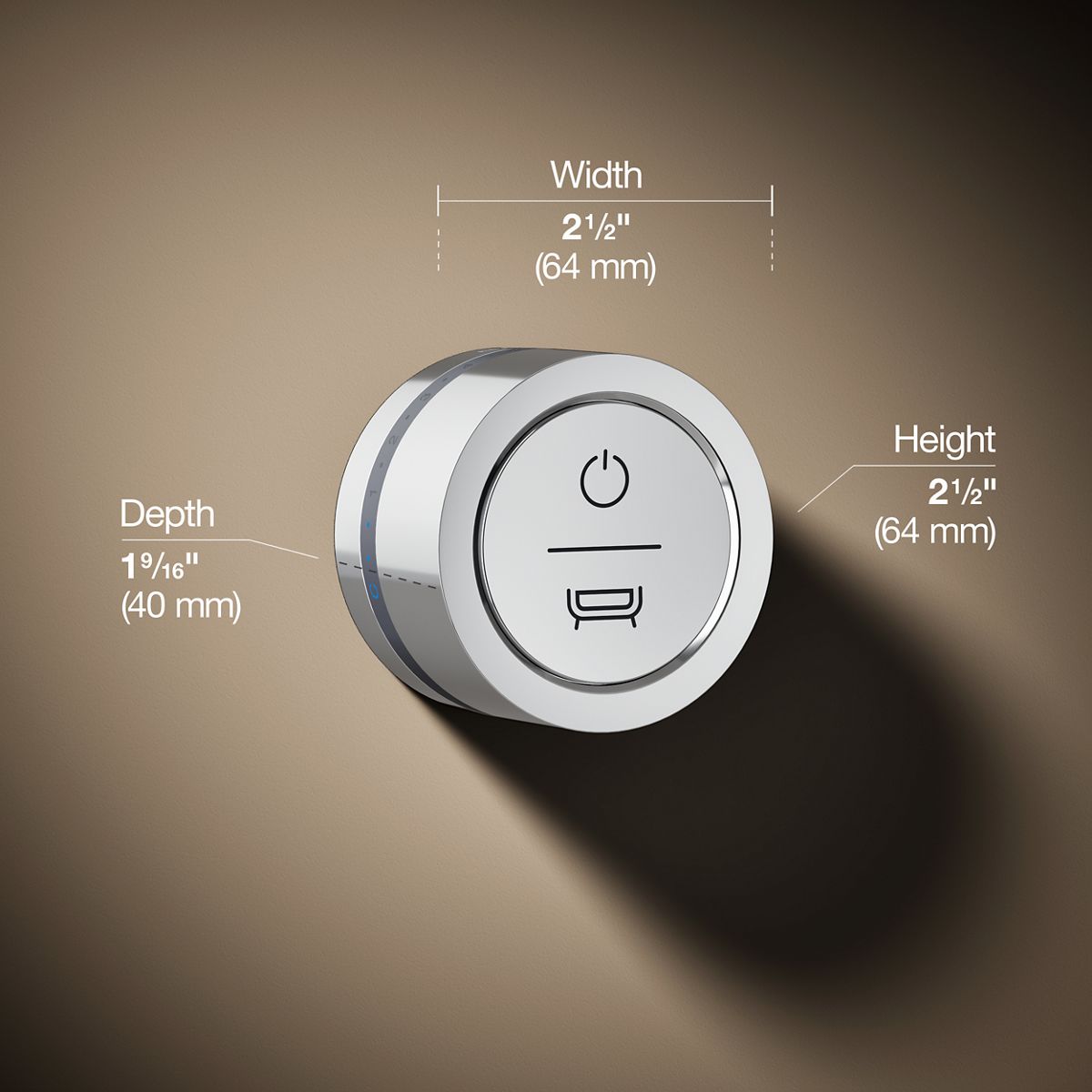3/4 view of product with dimensions