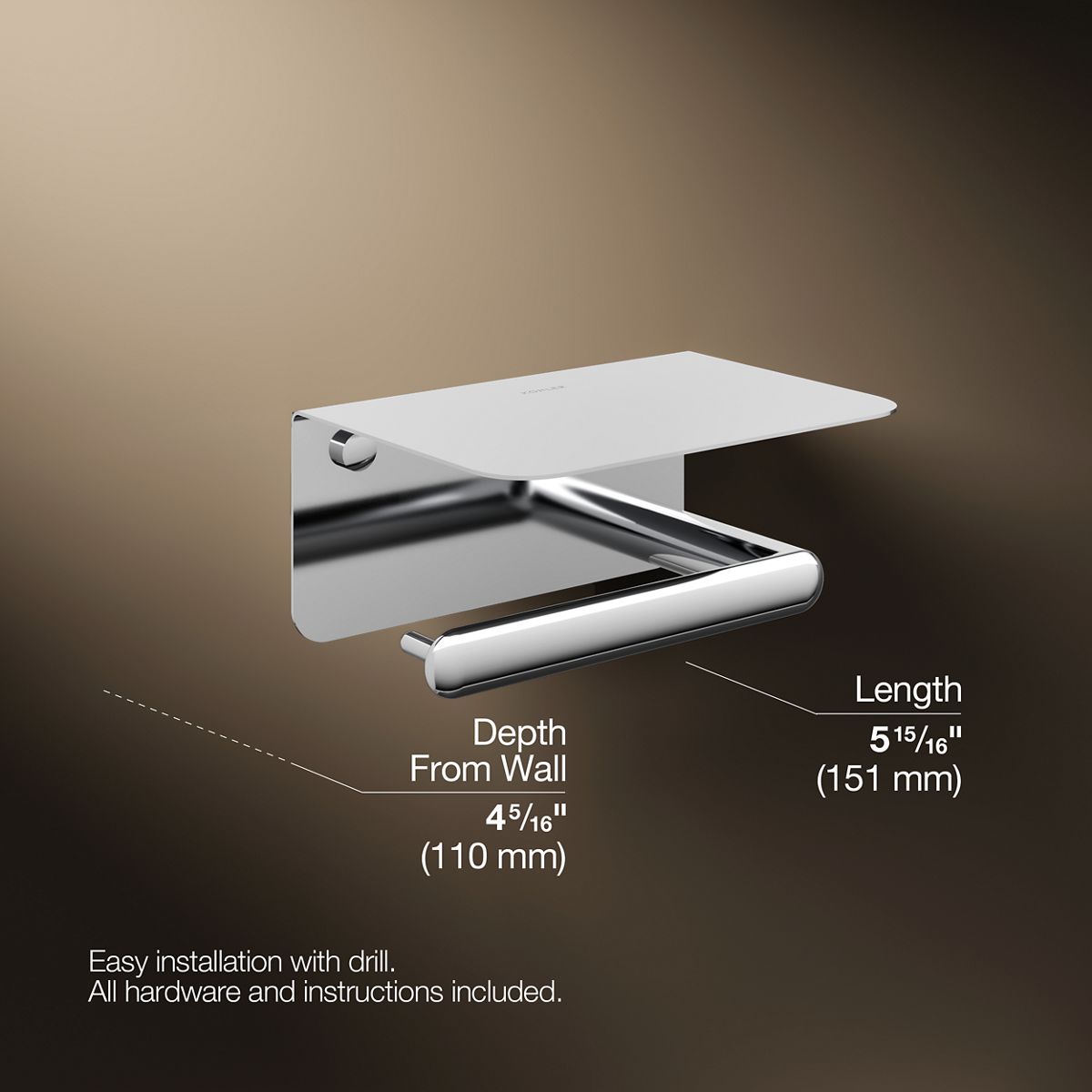 Kumin Covered Toilet Paper Holder | K-29221 | KOHLER