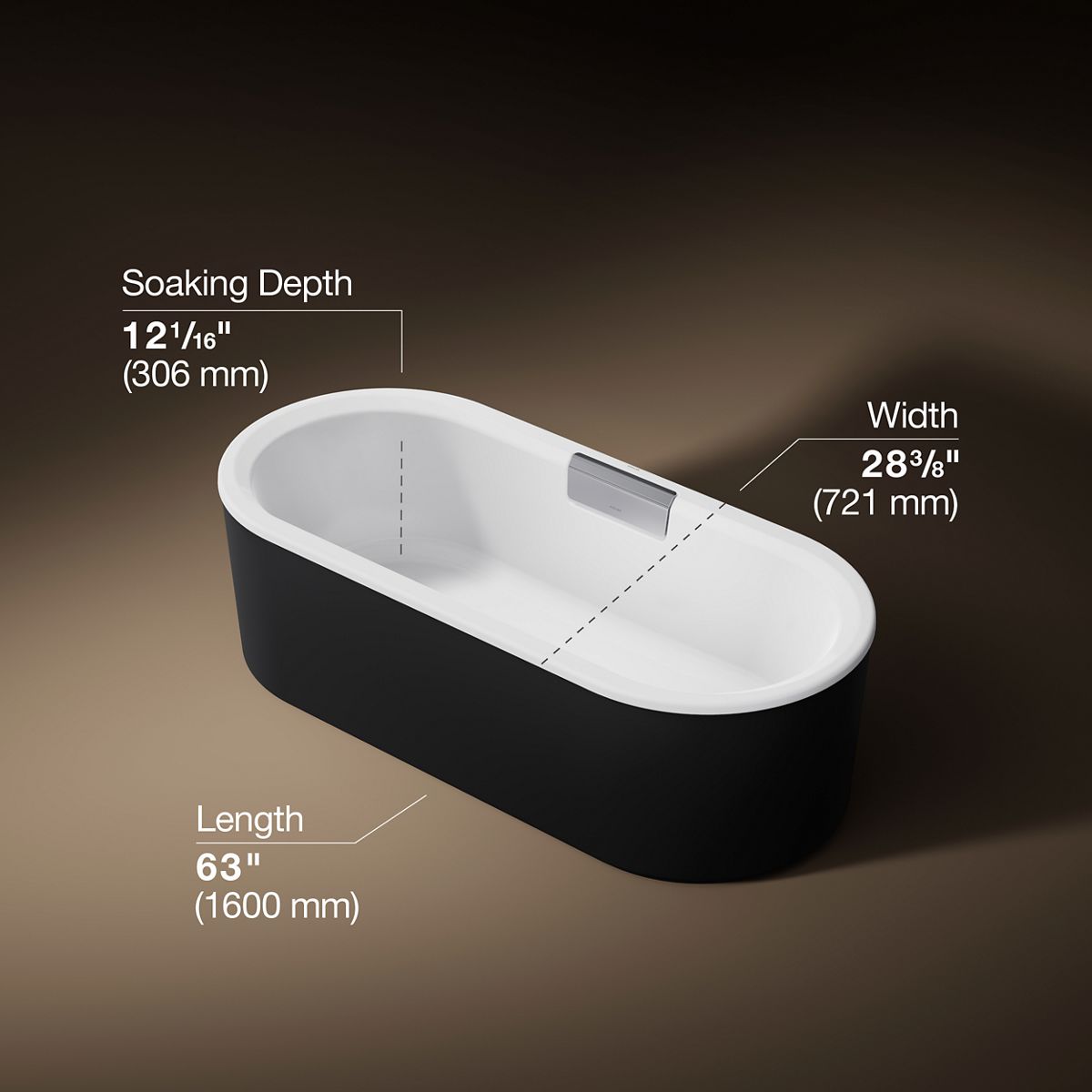 3/4 view of product with dimensions