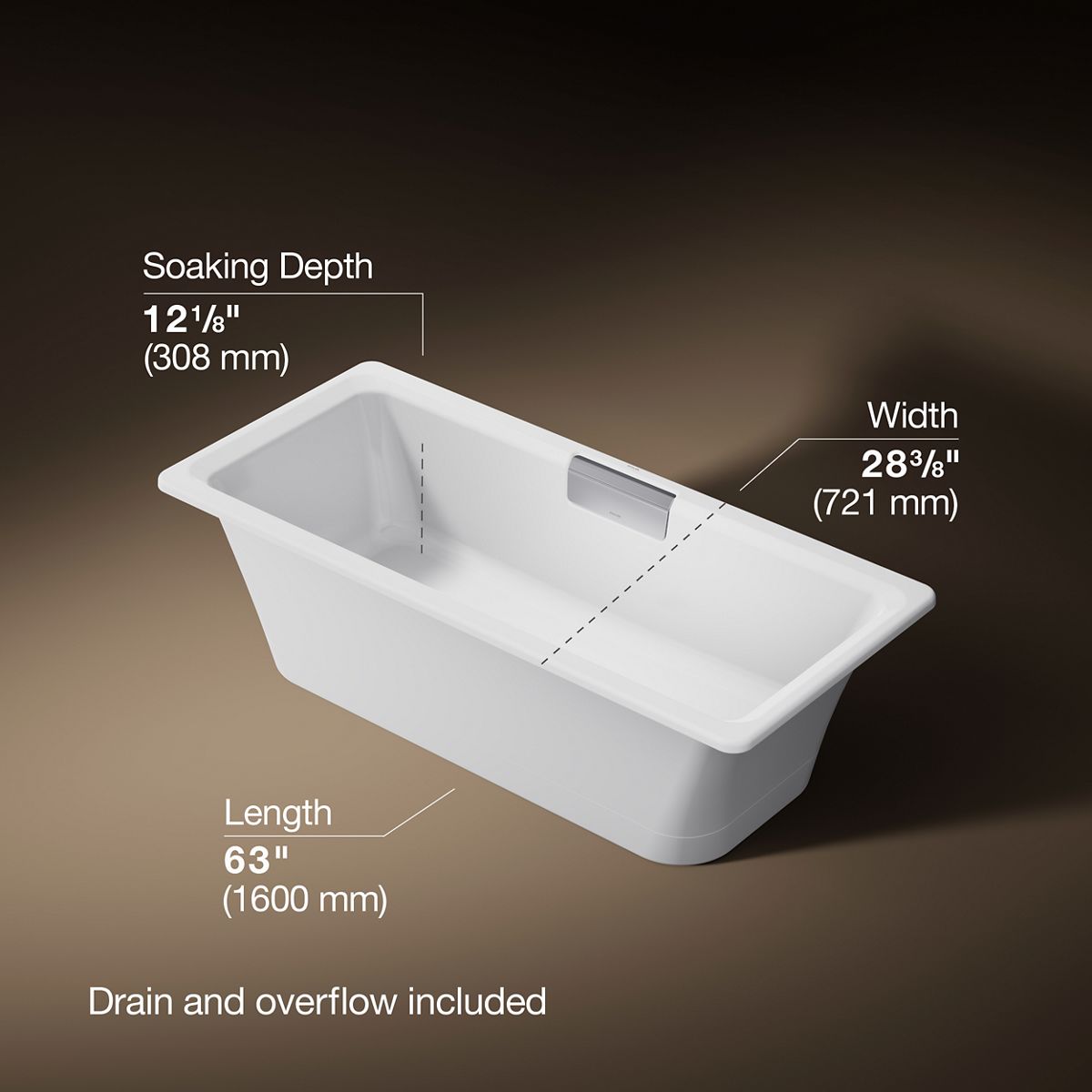 3/4 view of product with dimensions