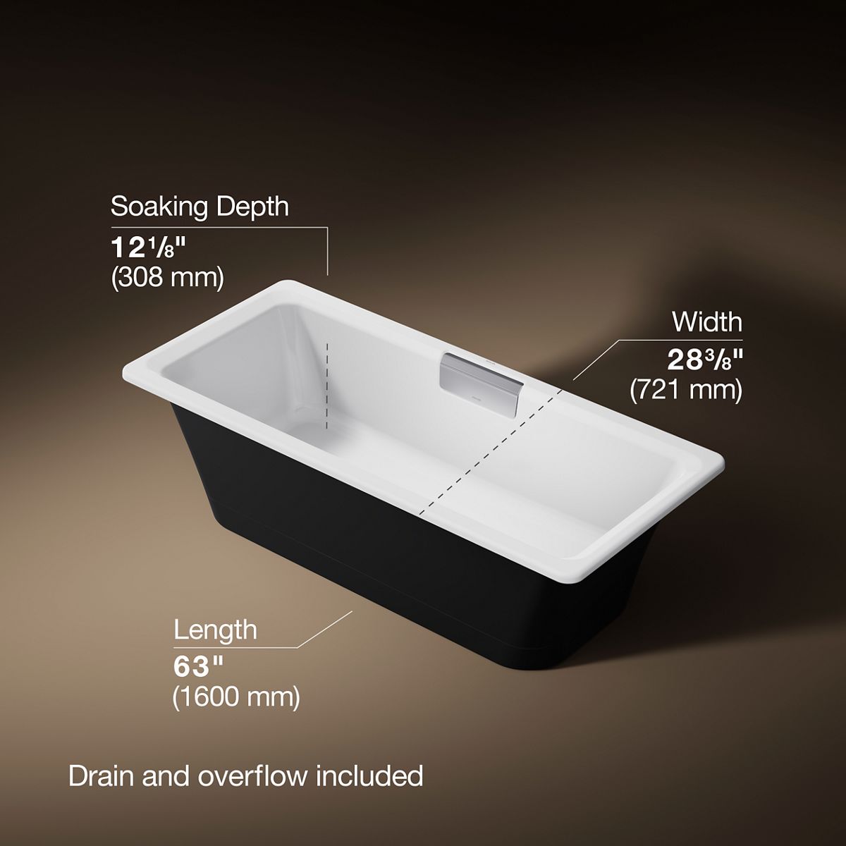 3/4 view of product with dimensions