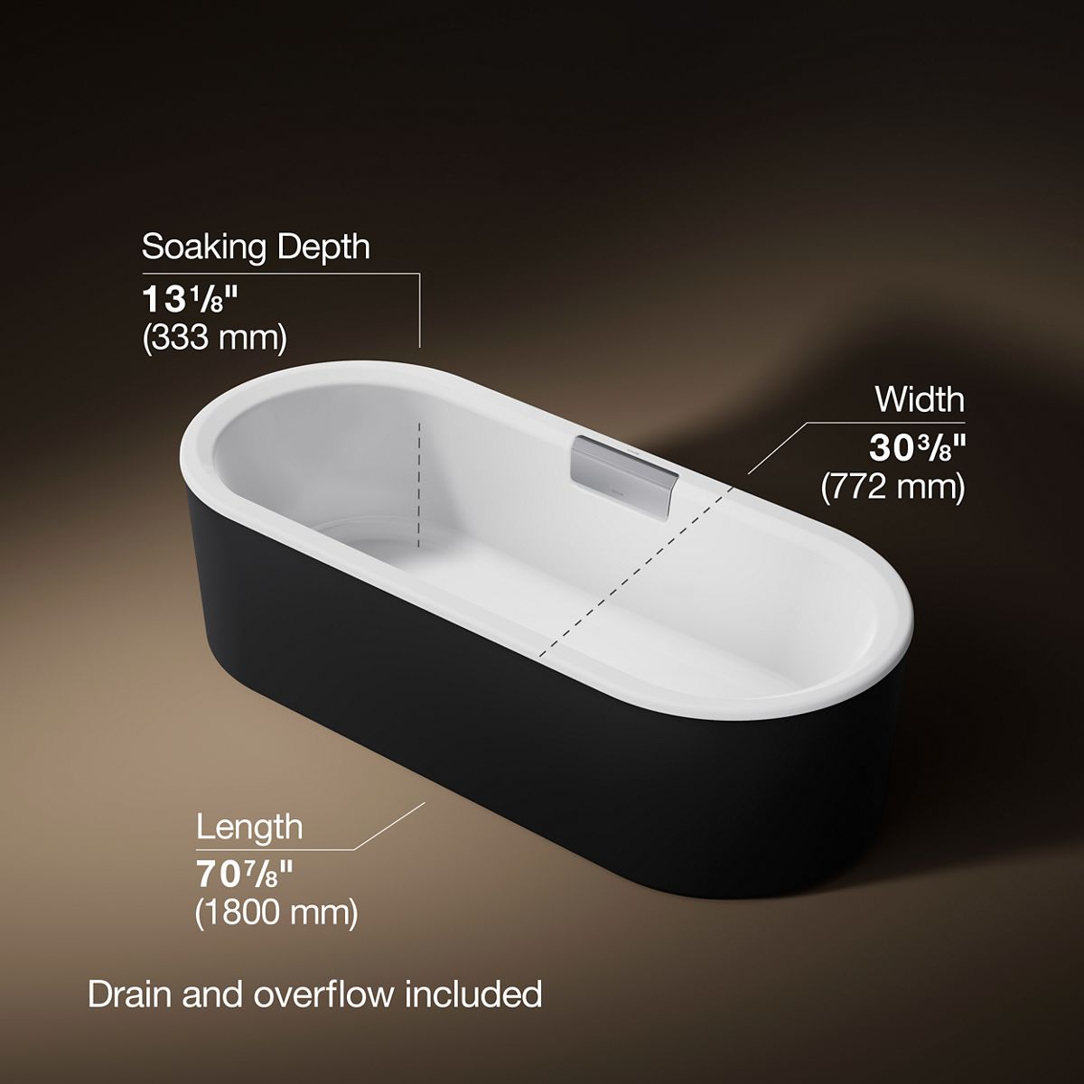3/4 view of product with dimensions