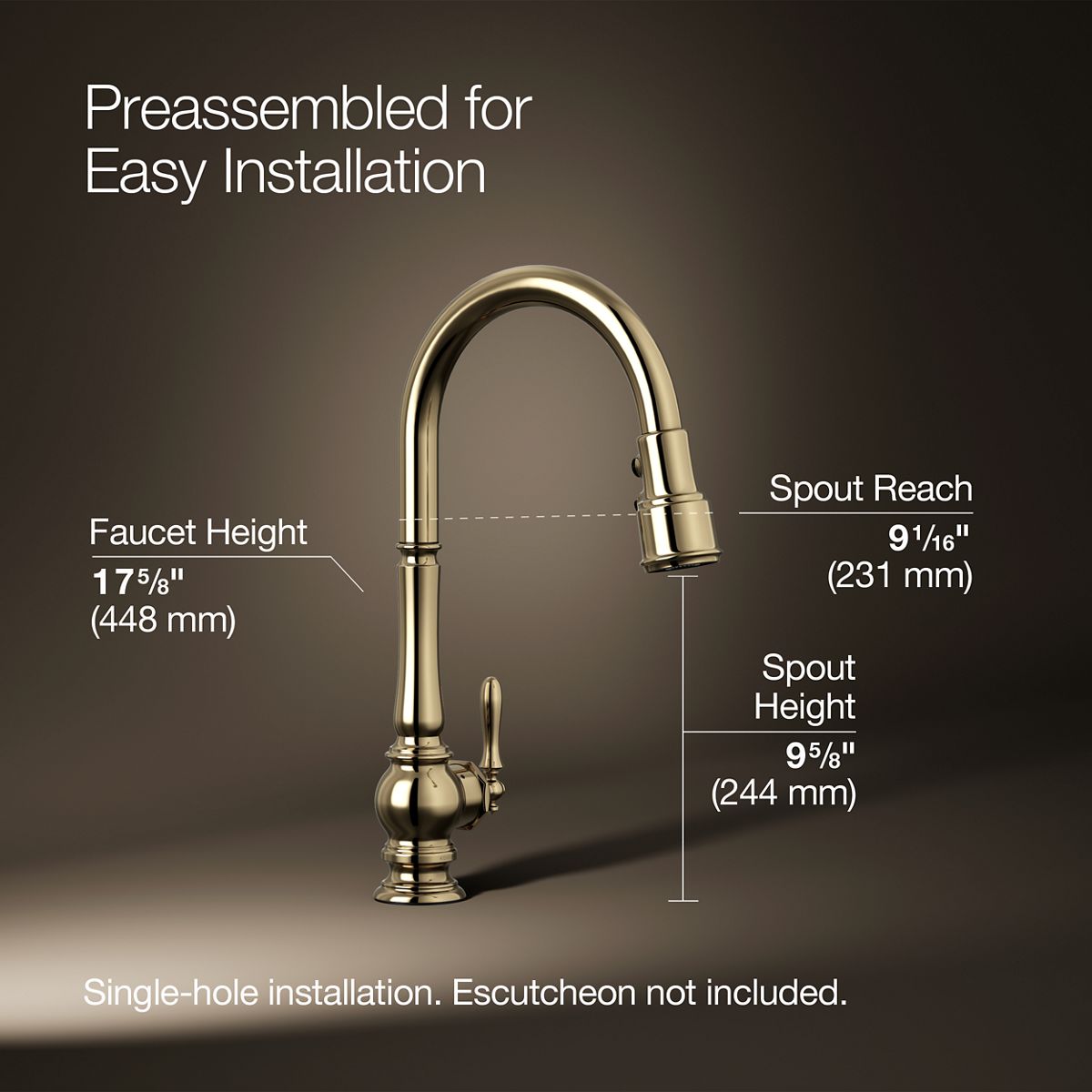 3/4 view of product with dimensions