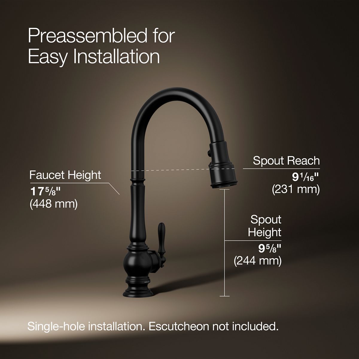 3/4 view of product with dimensions