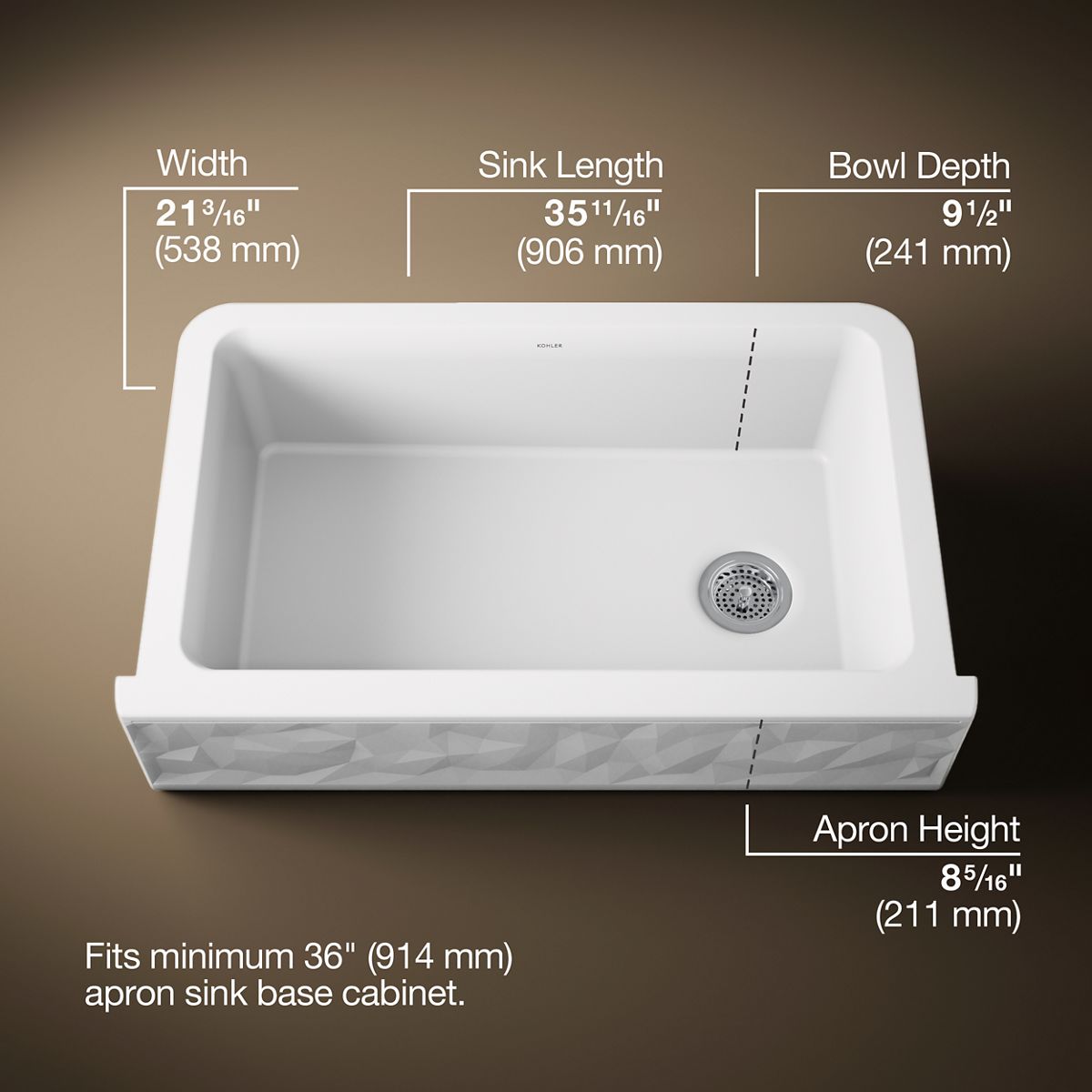 3/4 view of product with dimensions