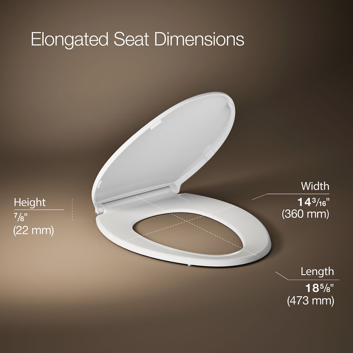 3/4 view of product with dimensions