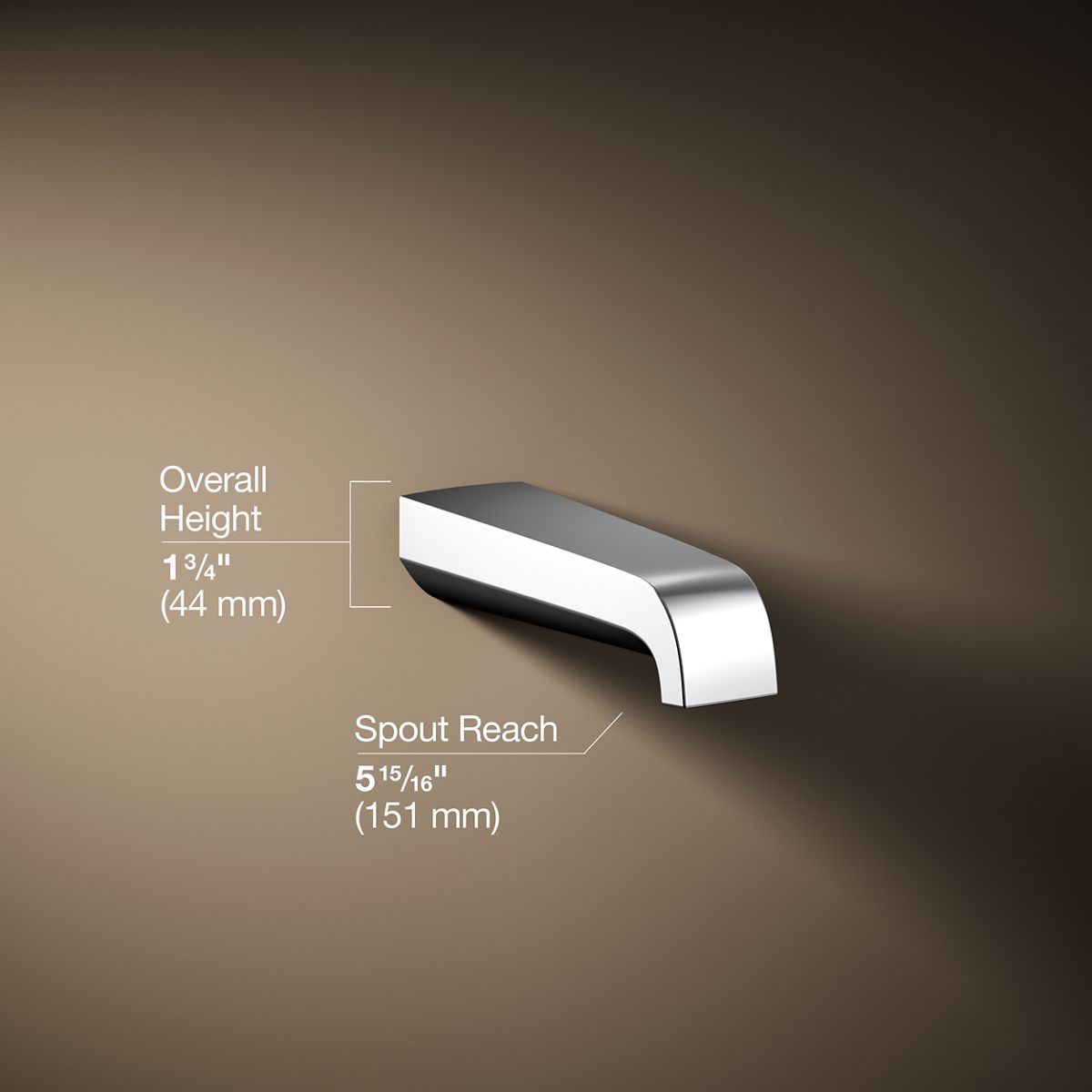 3/4 view of product with dimensions