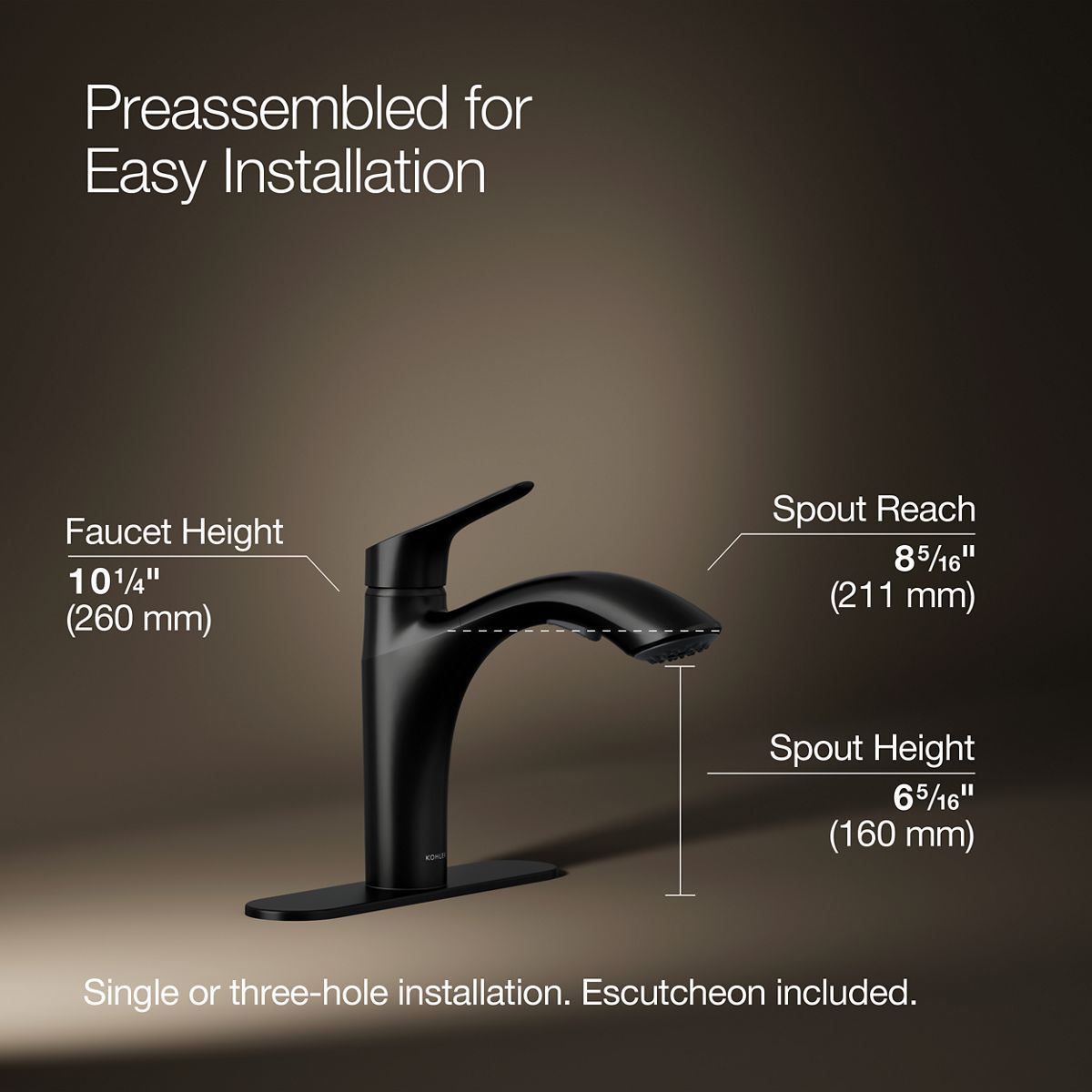 3/4 view of product with dimensions