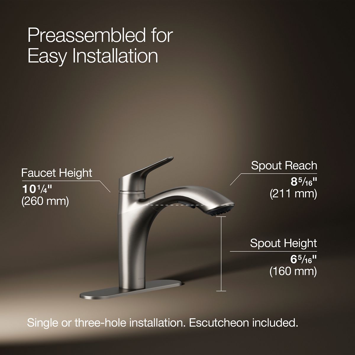 №173 Rival Pull-Out Kitchen Sink Faucet | K-30468 | KOHLER