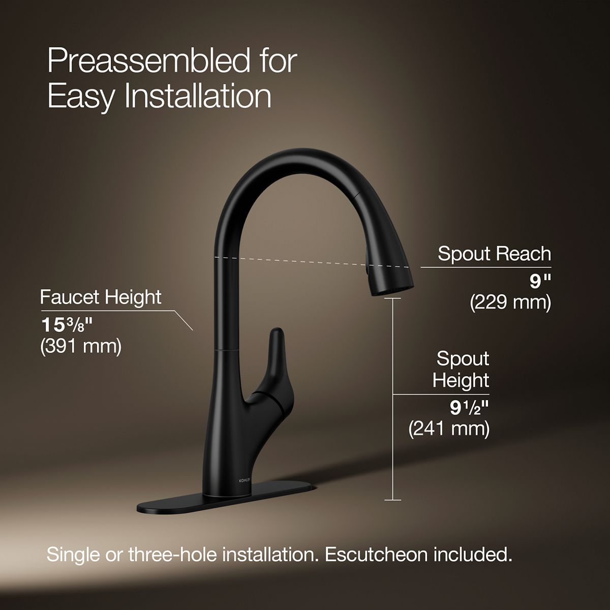 3/4 view of product with dimensions