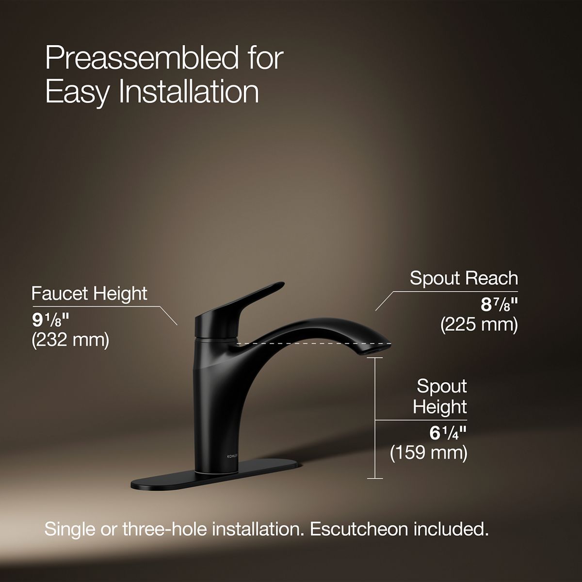 3/4 view of product with dimensions