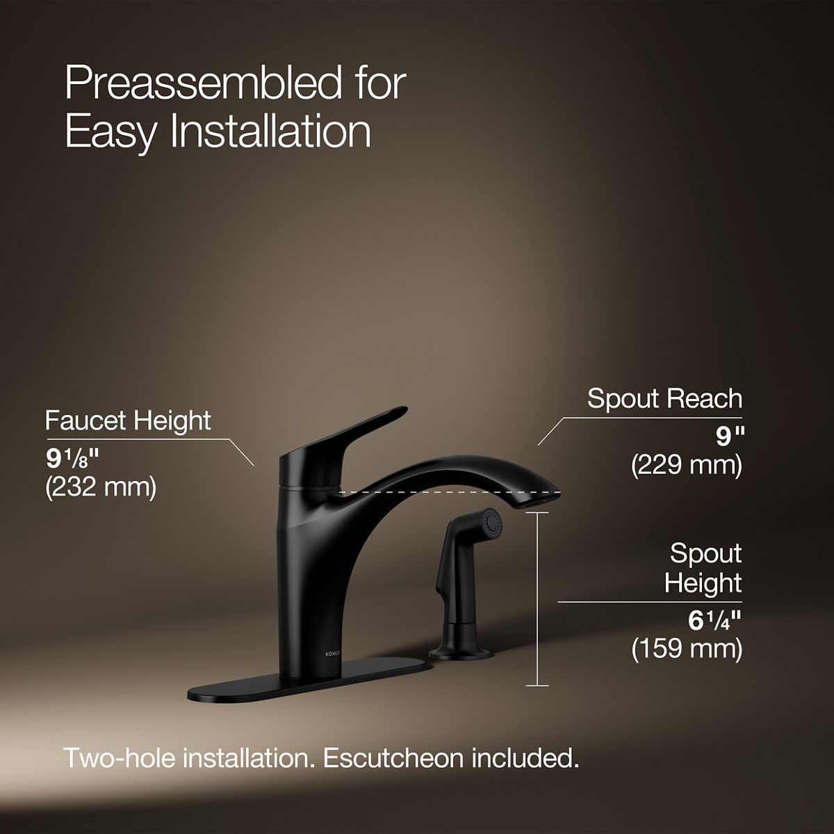 3/4 view of product with dimensions