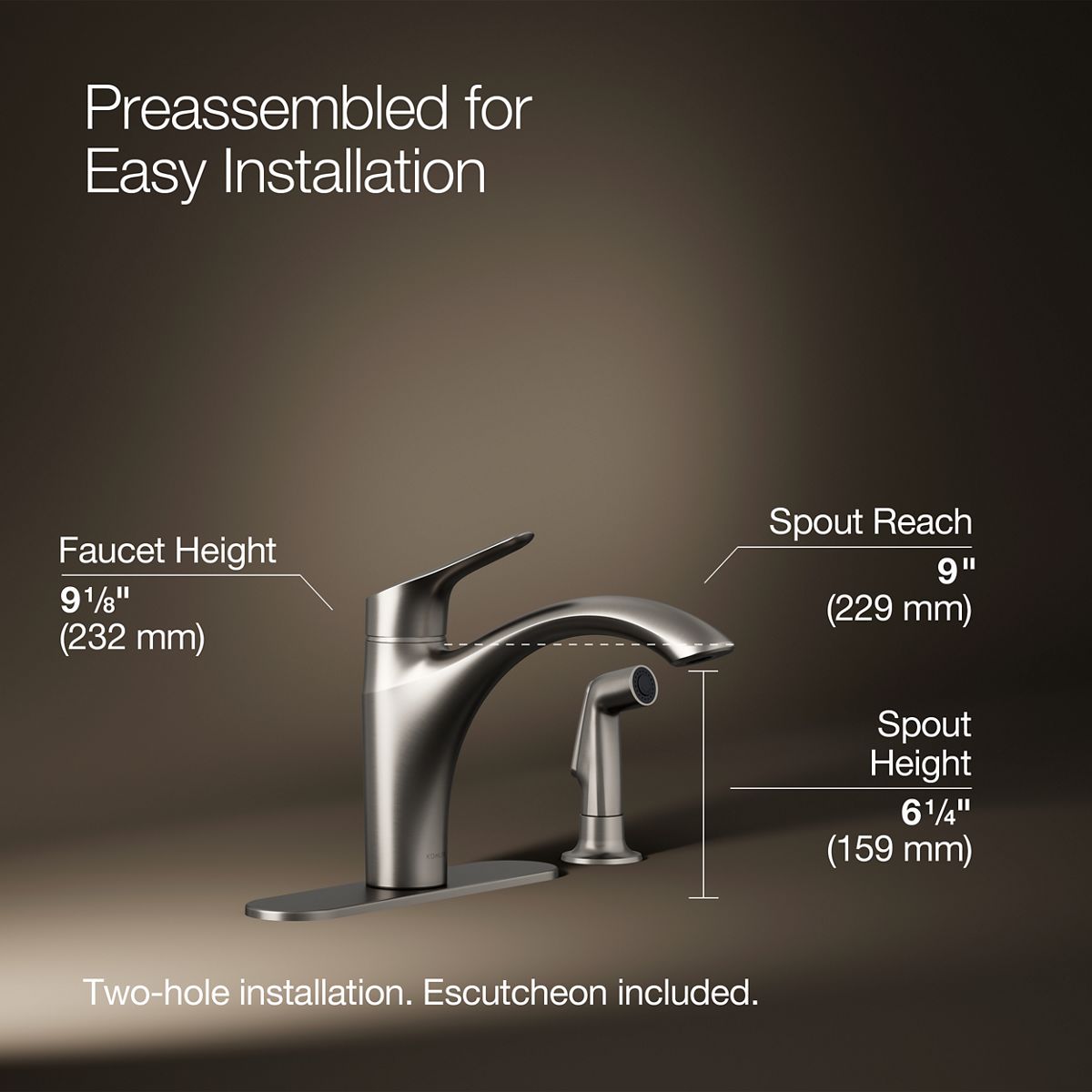 3/4 view of product with dimensions