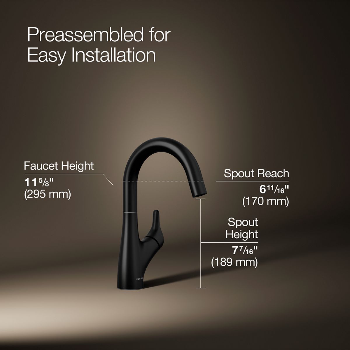 3/4 view of product with dimensions