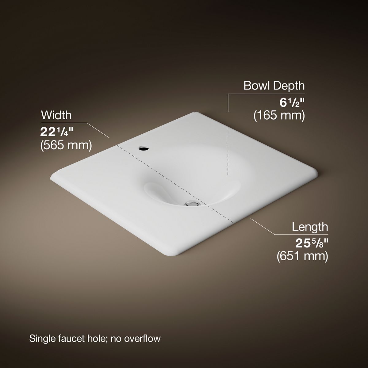 3/4 view of product with dimensions