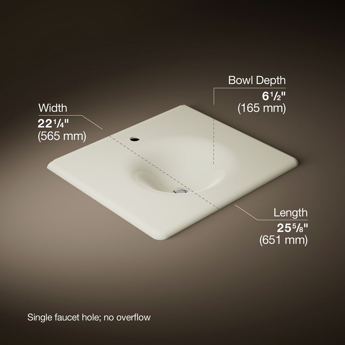 3/4 view of product with dimensions