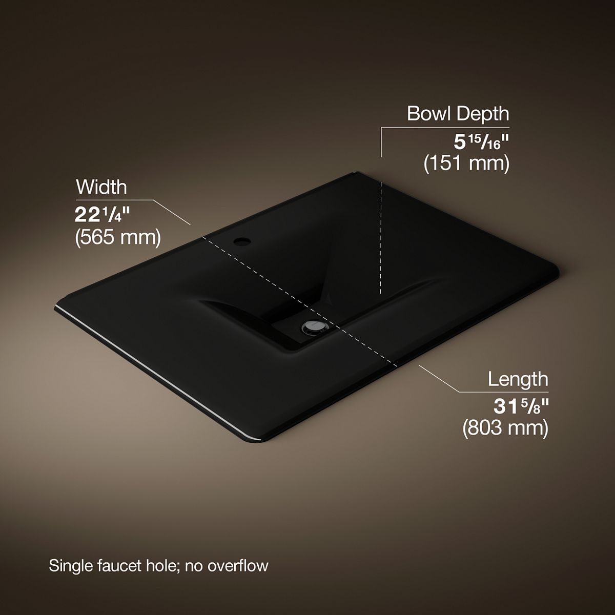 3/4 view of product with dimensions