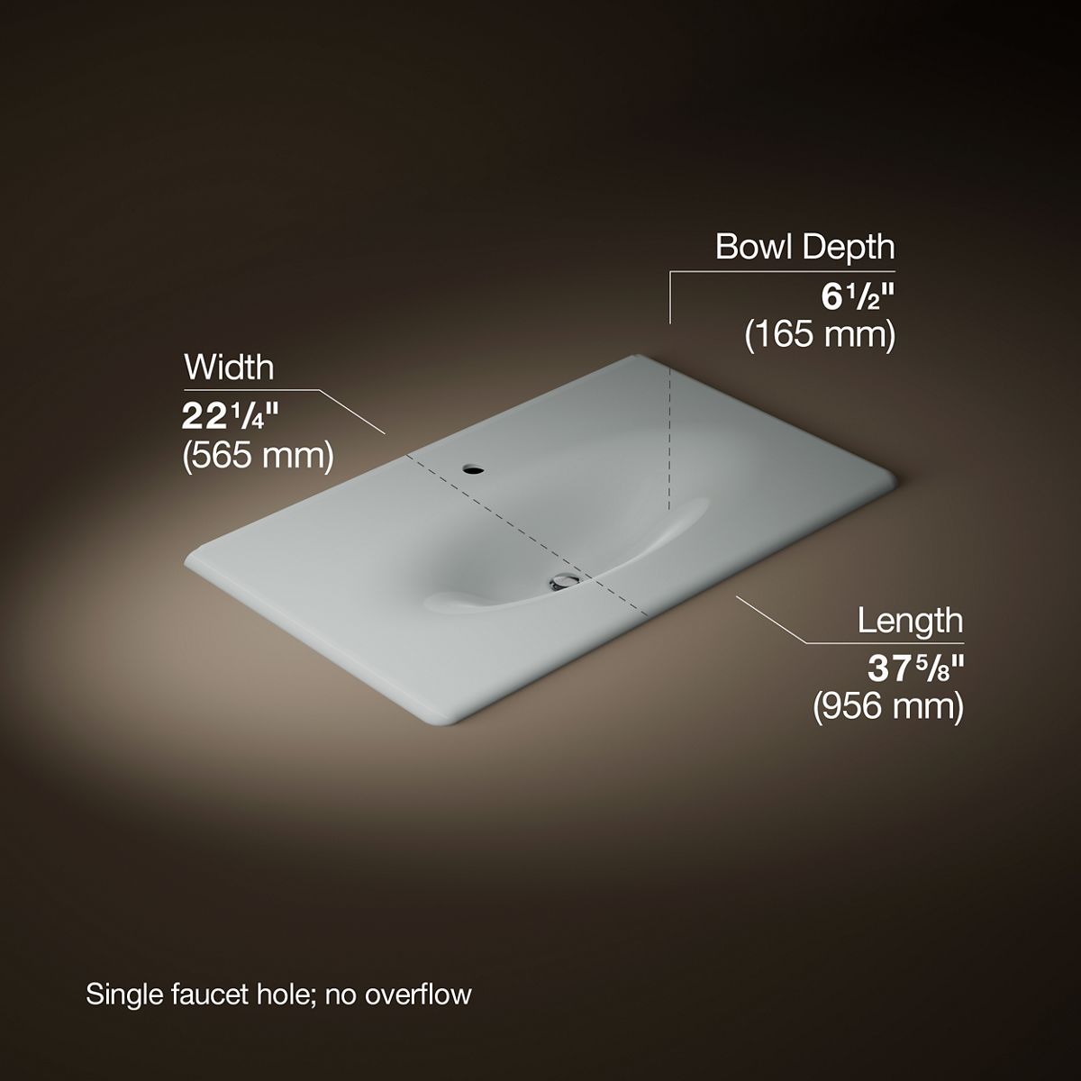 3/4 view of product with dimensions