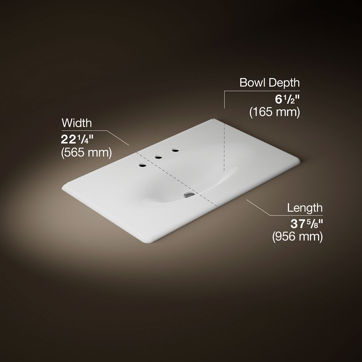 3/4 view of product with dimensions