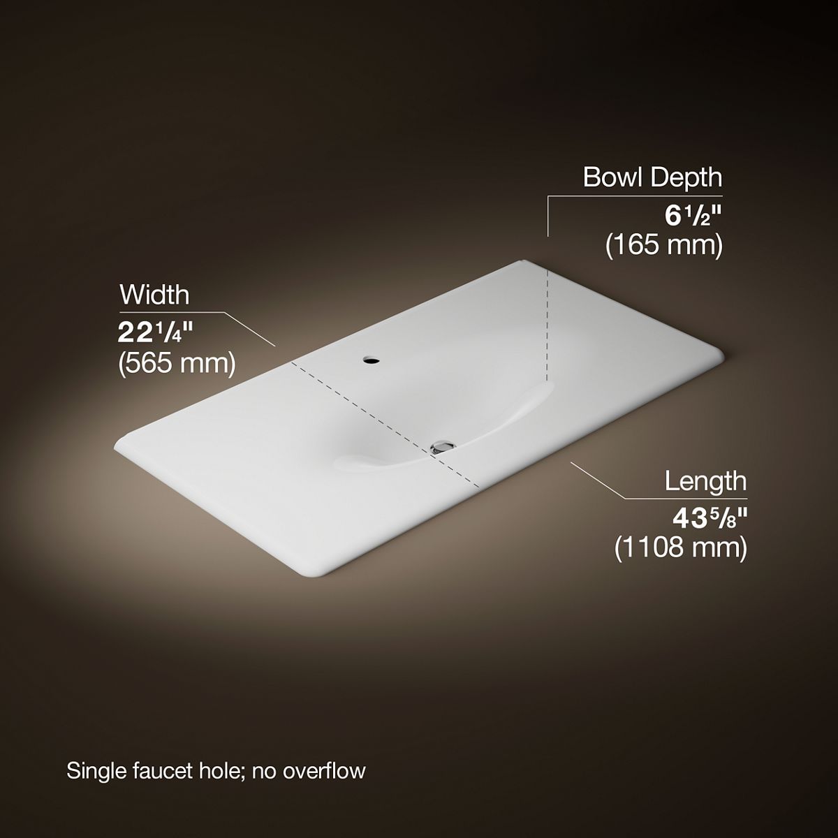 3/4 view of product with dimensions