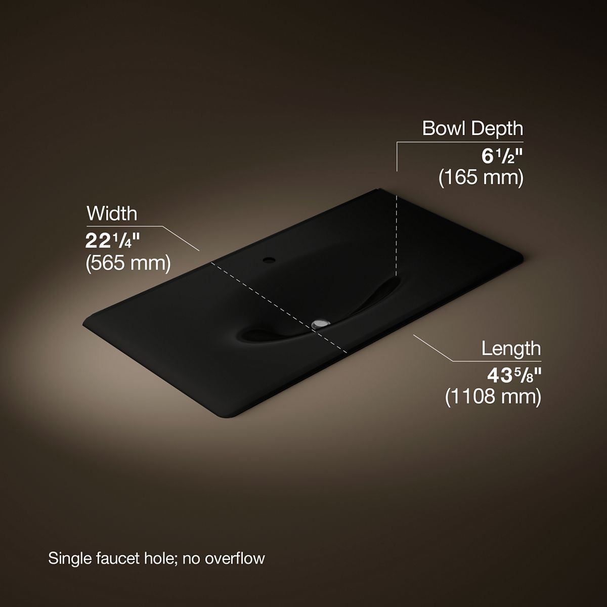 3/4 view of product with dimensions