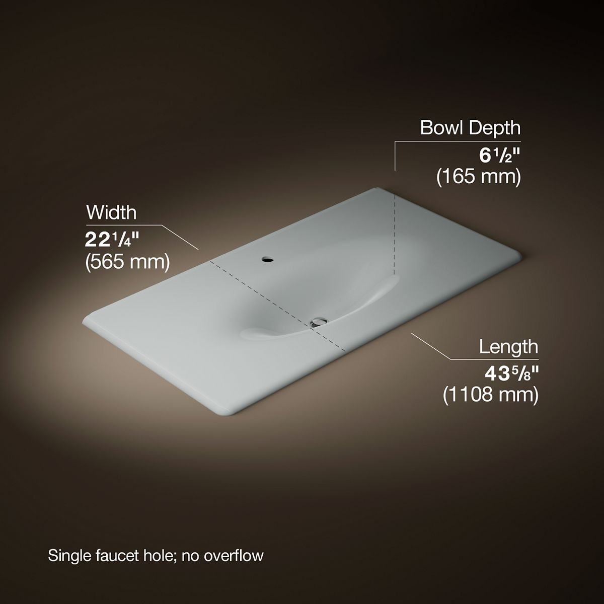 3/4 view of product with dimensions