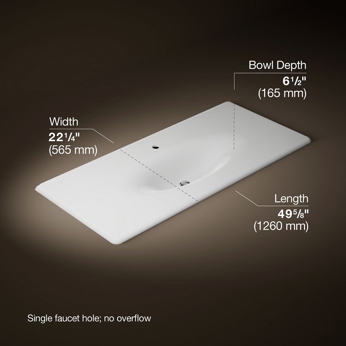 3/4 view of product with dimensions