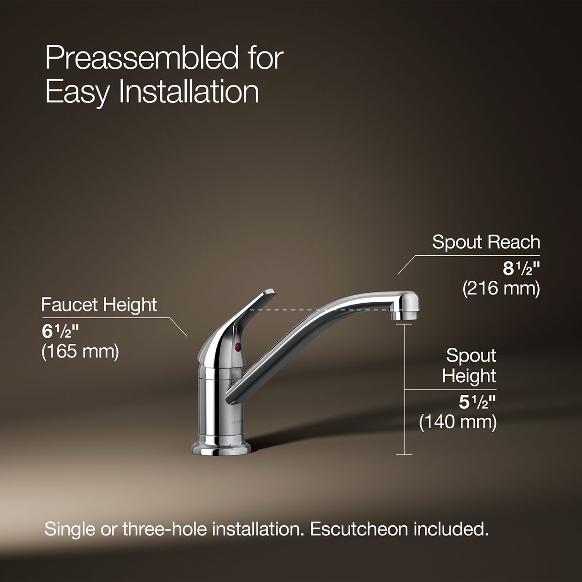 Jolt Single-Handle Kitchen Sink Faucet | K-30613 | KOHLER