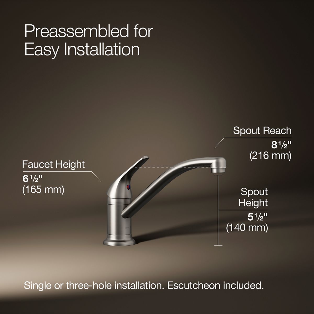 3/4 view of product with dimensions