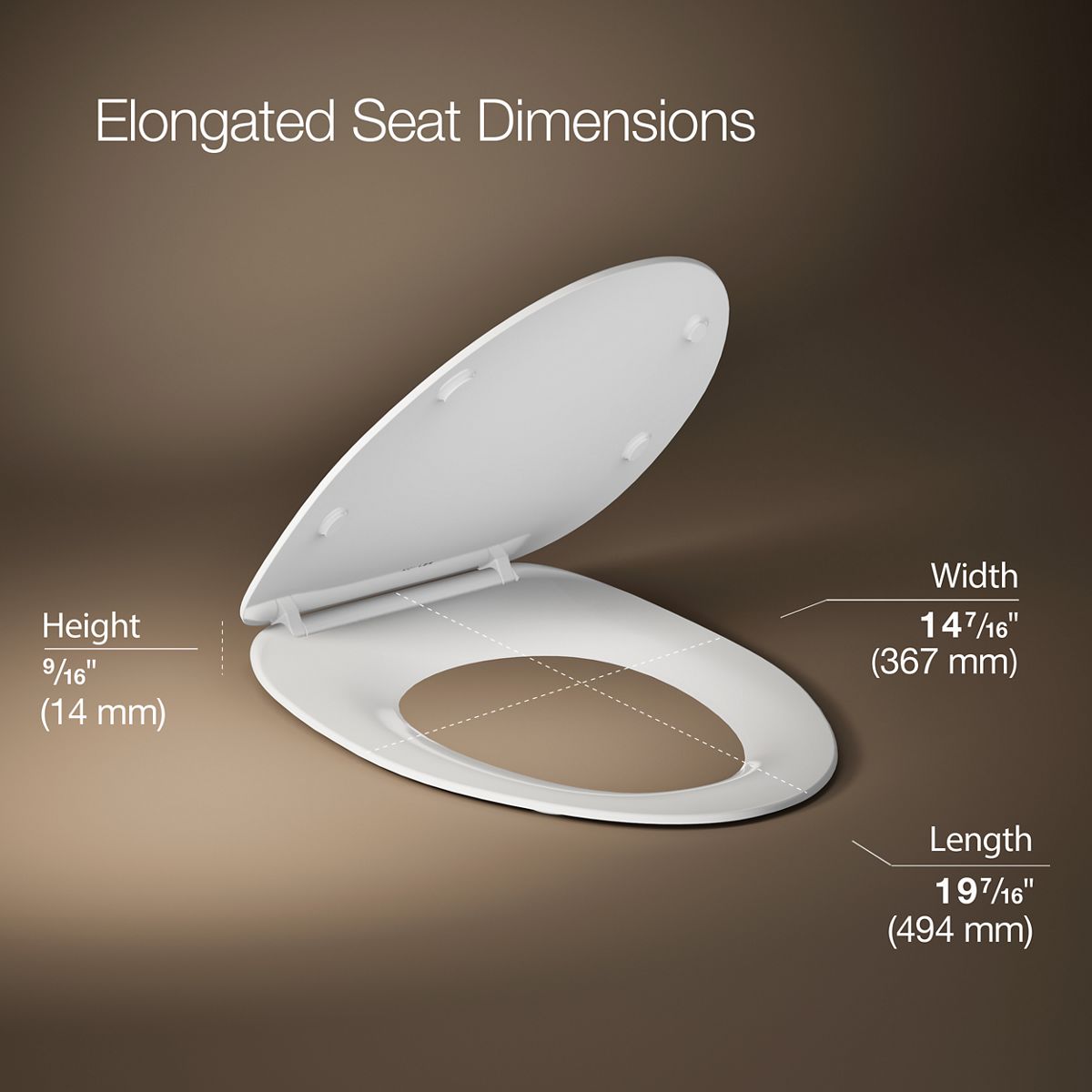 3/4 view of product with dimensions